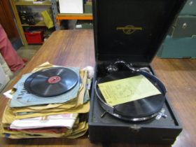 Columbia gramophone and 78 records