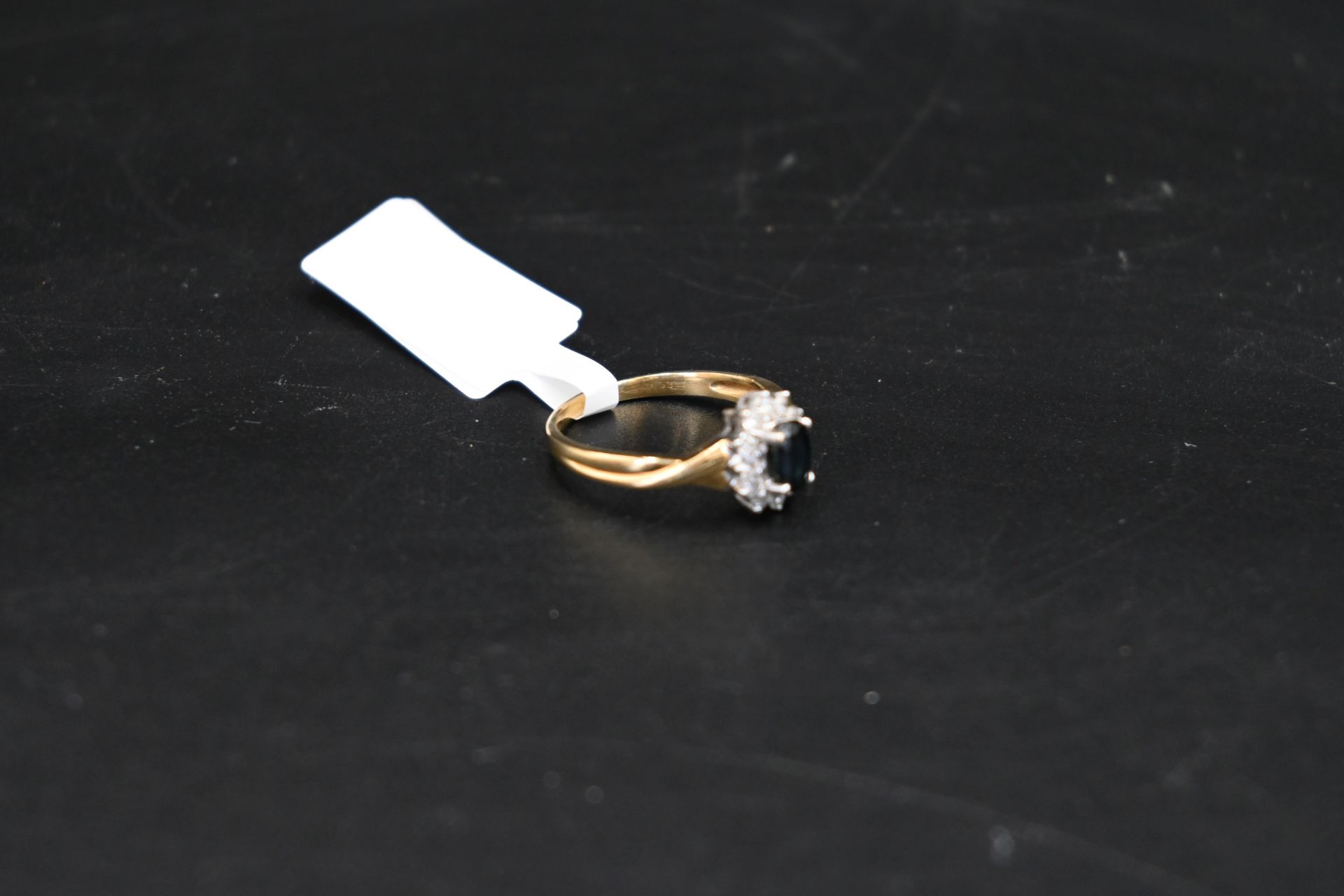 18ct gold, diamond and oval cut sapphire cluster ring, colour (G.I.A scale H) Clarity - Pi, carat - Image 4 of 6