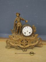 French Ormolu mantel clock (missing back foot)