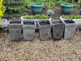 lot of 5 Tall Square Milano Pewter coloured Planters - RRP £16 each in Wickes