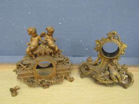 2 French Ormolu mantel clock cases