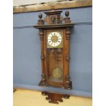 19th Century Gustav Becker mahogany cased Vienna twin weight regulator wall clock