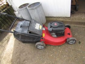 Champion petrol lawn mower with grass box