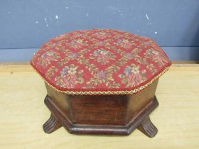 Upholstered oak stool