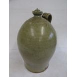 Large stoneware brewers flagon Henry Bugg Spalding (from 1809-) with fitting for lamp (no wire)