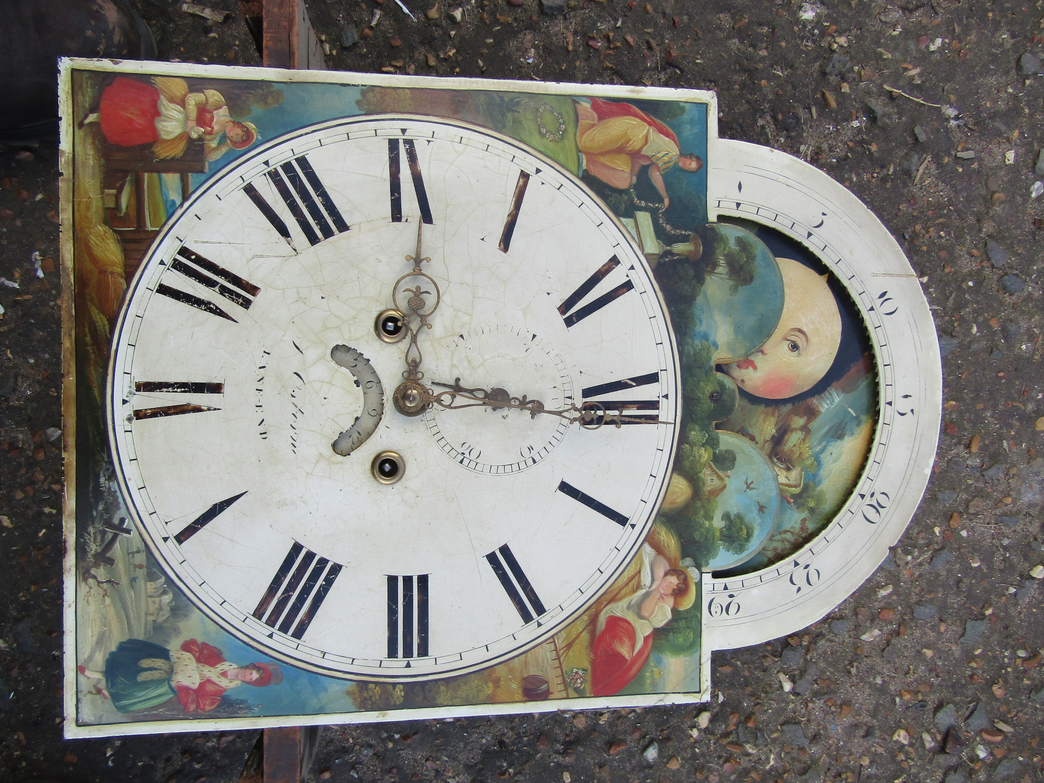 North country 19th century mahogany cased moon phase Grandfather clock with weights, pendulum and - Image 3 of 11