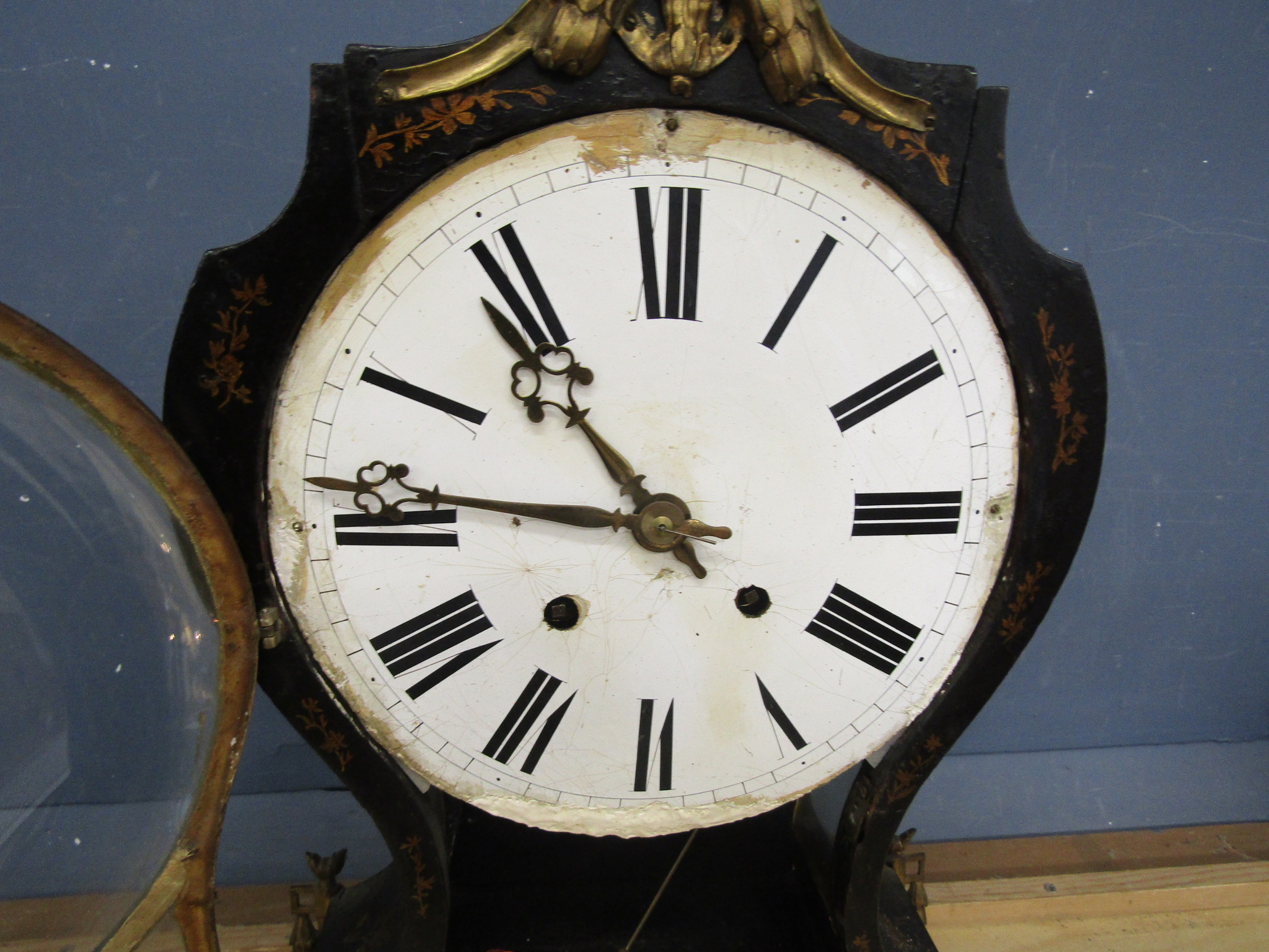 19th Century Swiss style striking bracket clock with Ormolu decoration, pendulum and key (needs some - Image 2 of 10