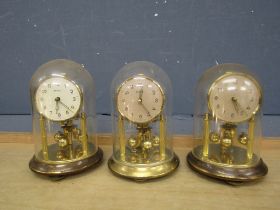 3 Bentima anniversary clocks with domes