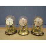 3 Bentima anniversary clocks with domes