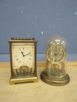 Schatz brass carriage clock and anniversary clock