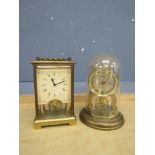 Schatz brass carriage clock and anniversary clock