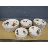Royal Worcester 'Evesham' -8 dinner plates, 15 side plates, 7 cake plates, 4 desert bowls, 6