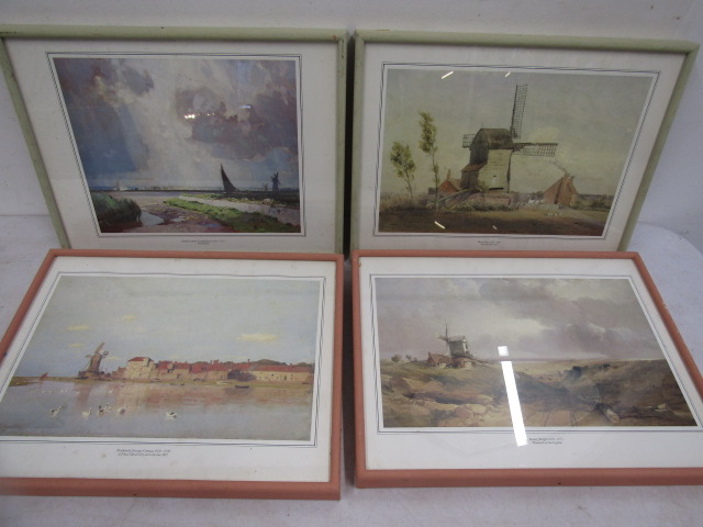 set 4 windmill prints in painted frames