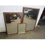 3 Wall mirrors {Please note the smallest mirror has been disposed of due to damage so there is now