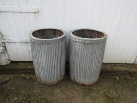 2 Galvanised ribbed tubs 60cmH