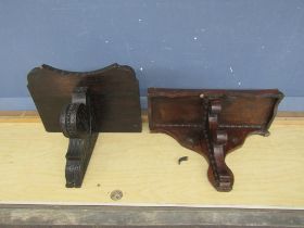 2 Wooden clock wall brackets