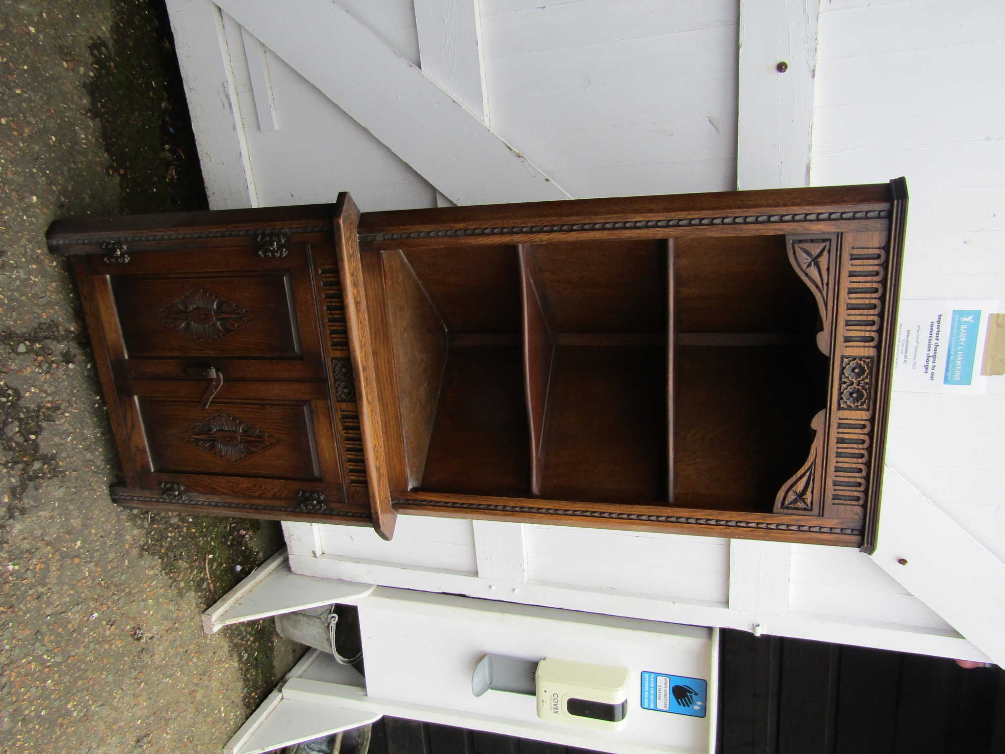 Oak Old Charm style corner cabinet H176cm W77cm D43cm approx