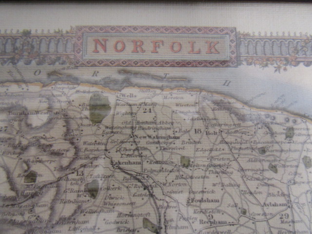 5 prints maps- Norfolk, Surrey, London Glostershire, America - Image 9 of 16