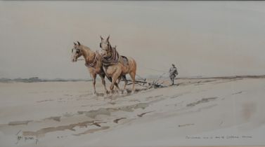 Jason Partner L.S.A (British, 1922-2005), 'Ploughman and a Pair of Suffolks', Signed Jason.