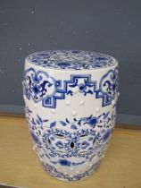 Chinese blue and white ceramic garden seat H46cm approx