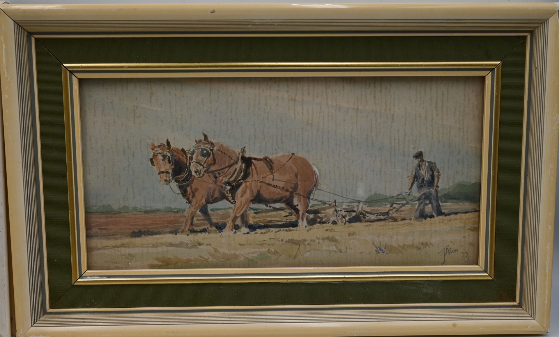 Jason Partner L.S.A (British, 1922-2005), three watercolour depicting working horses, Signed Jason - Image 2 of 4