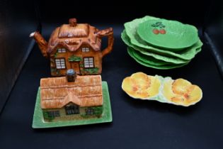 5 cabbage bowls to include Beswick Ware, Crown Devon, Carlton Ware plus Beswick Cottage Ware