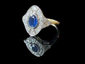 Sapphire and diamond ring set in 18ct gold