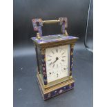 Enamel French style striking repeater carriage clock