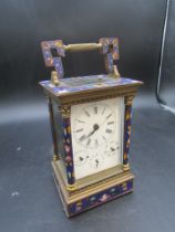 Enamel French style striking repeater carriage clock