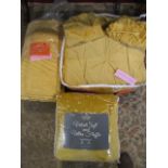 3  mustard bedspreads inc designer, quilted and velvet plush New or displayed only