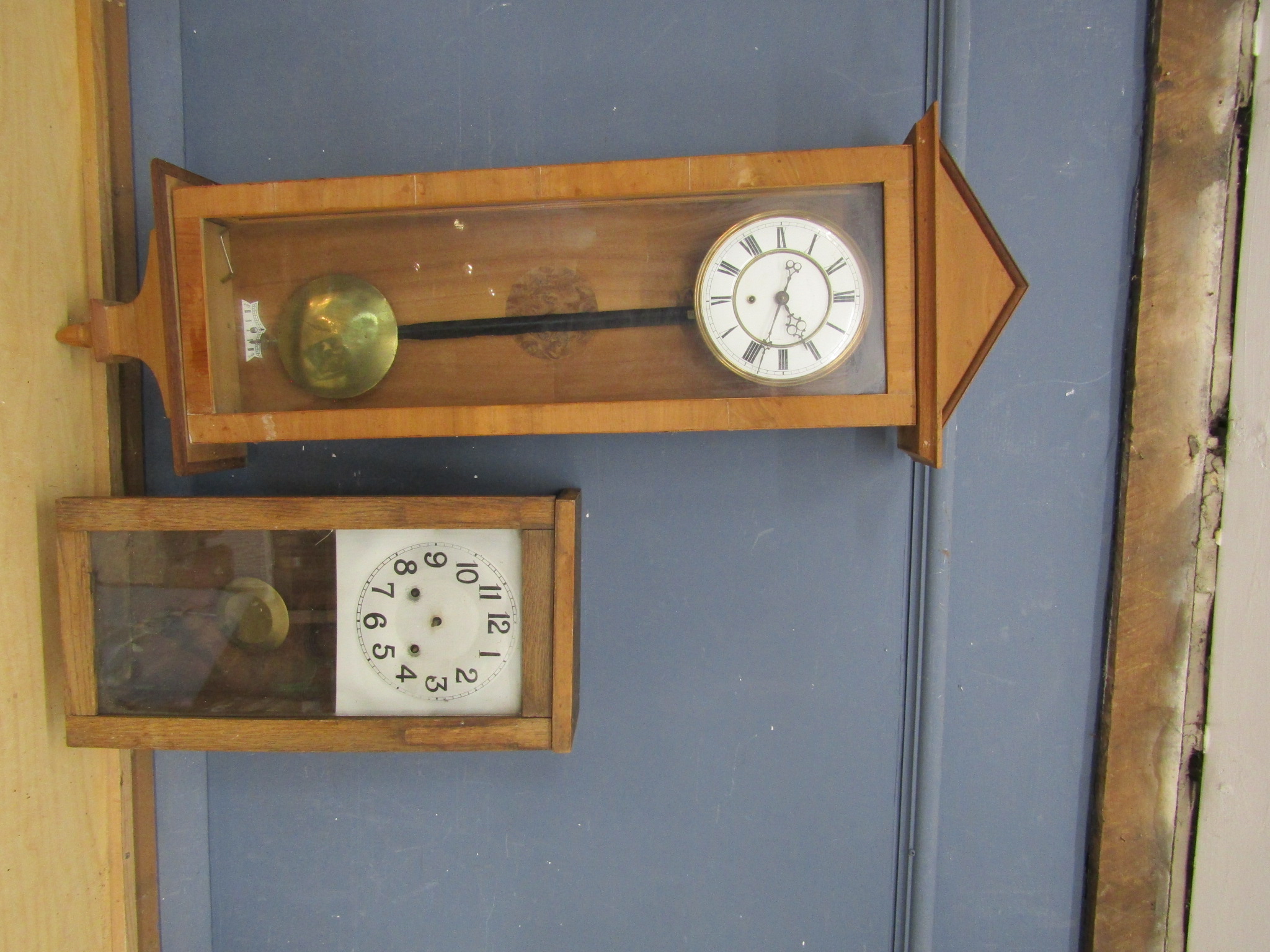 2 Regulator wall clocks (in need of restoration)