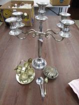 Candelabra, egg cup set etc