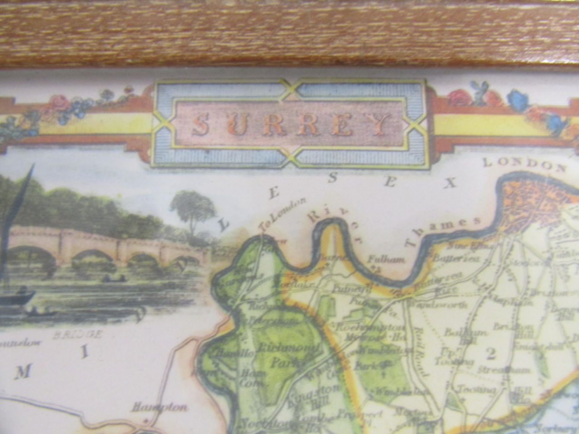 5 prints maps- Norfolk, Surrey, London Glostershire, America - Image 4 of 16