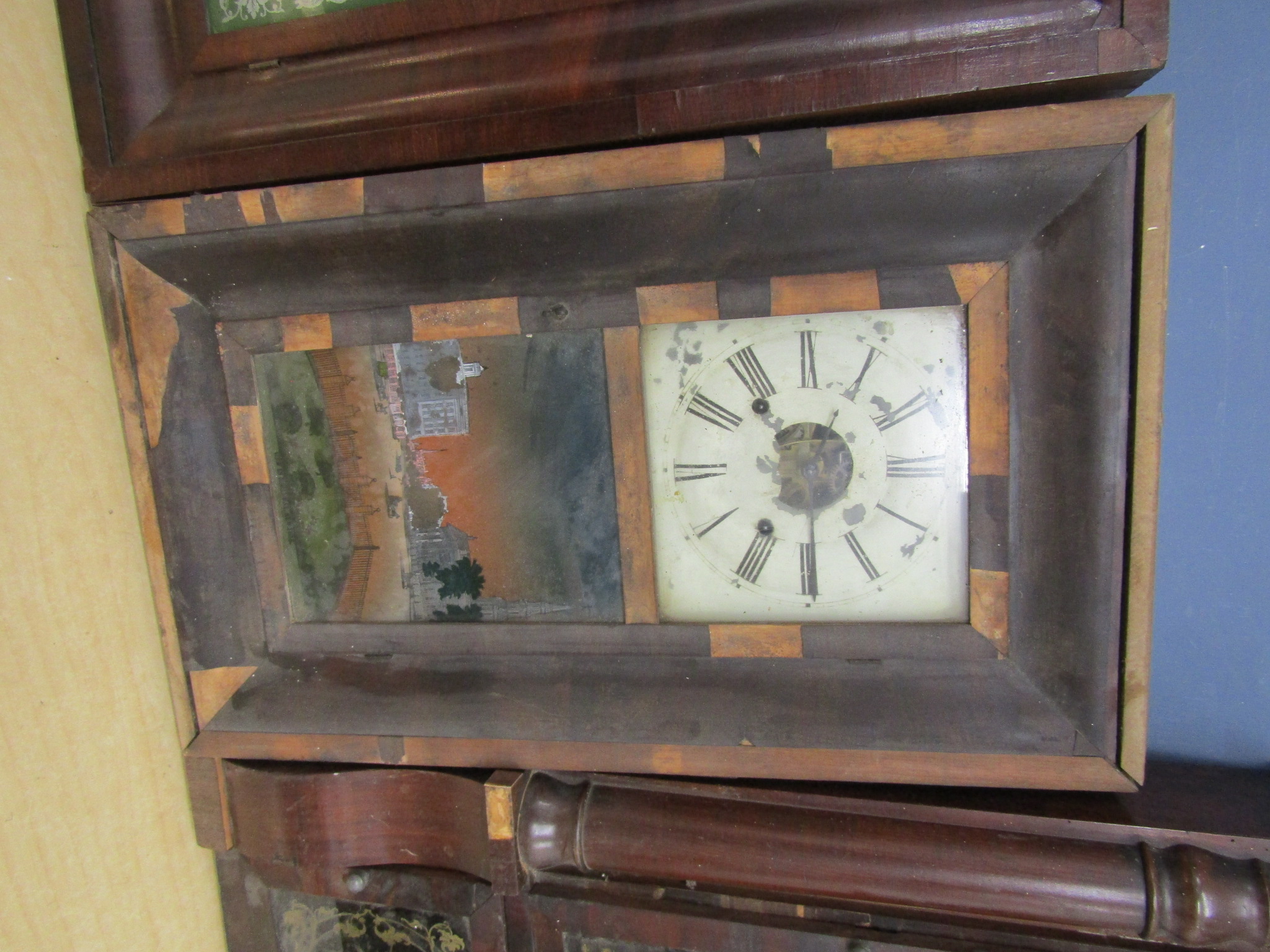 3 American Ogee wall clocks (all in need of some restoration) - Image 3 of 12