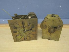 2 Single Fusee clock movements, one with dial