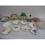 Various china inc novelty biscuit barrell, Sylcac jugs