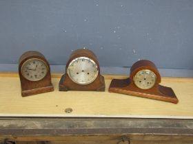 3 Oak cased mantel clocks (some restoration needed)