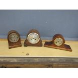3 Oak cased mantel clocks (some restoration needed)