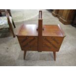 Cantilever sewing box with lots of vintage contents