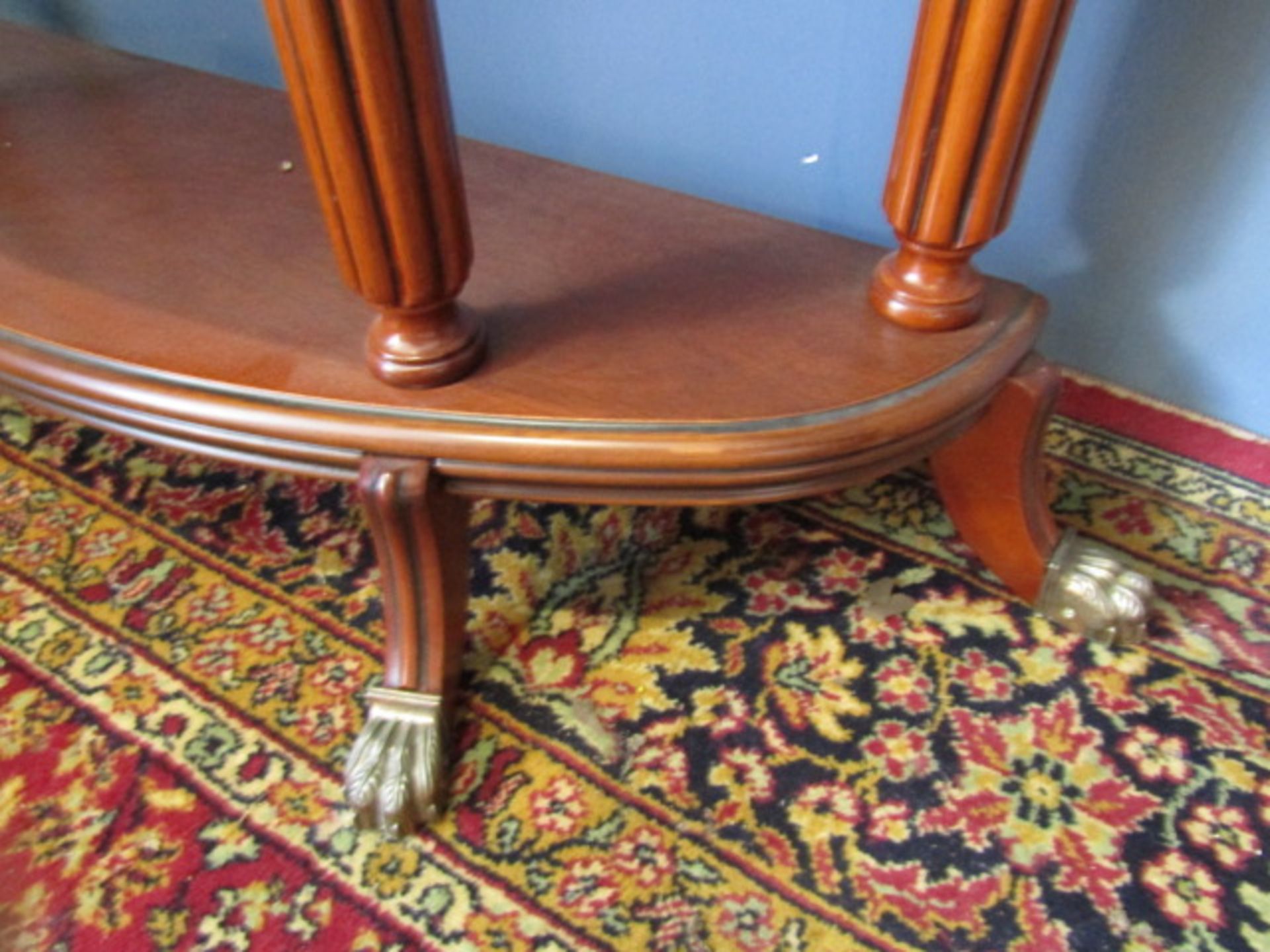 Console table with brass feet - Image 2 of 3