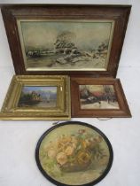 4 oil paintings