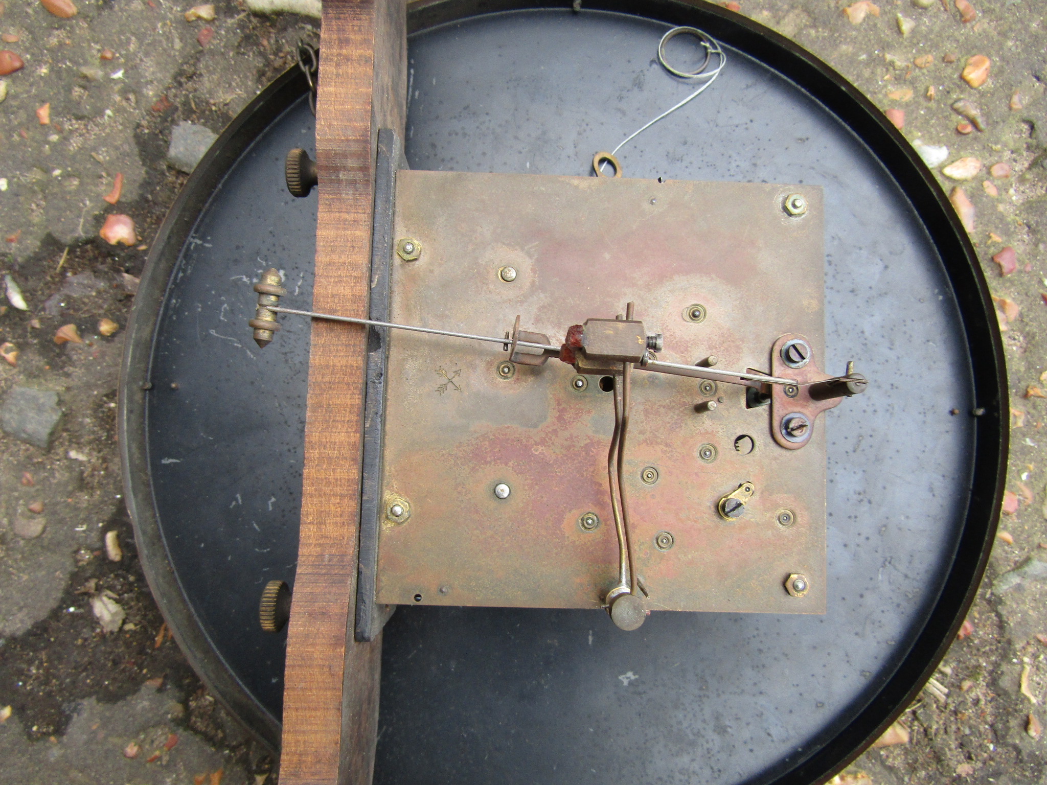 Early 20th Century Hamburg  American Clock Company longcase clock with weights and pendulum in oak - Image 4 of 11