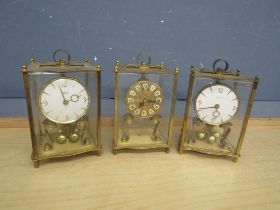 3 Kundo German anniversary mantel clocks