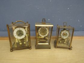 3 German anniversary mantel clocks to include Schatz