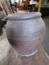 a stoneware planter