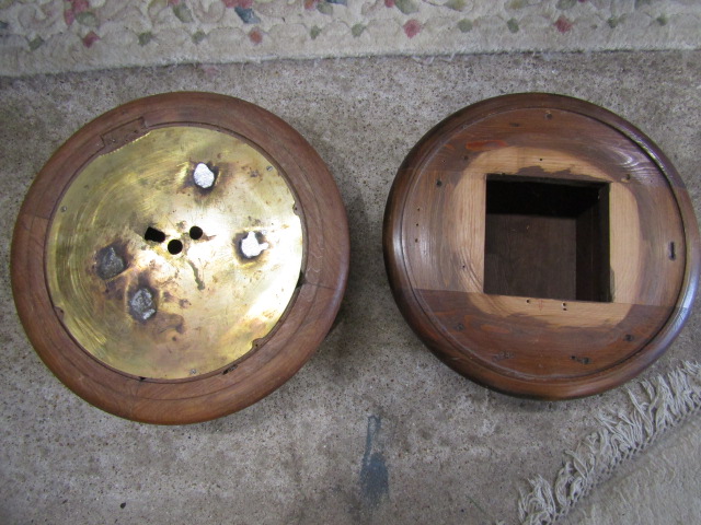 2 Fusee station clock cases with dials and glass - Image 3 of 10