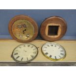 2 Fusee station clock cases with dials and glass