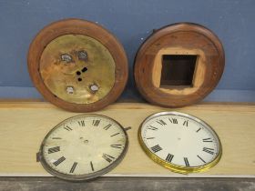 2 Fusee station clock cases with dials and glass