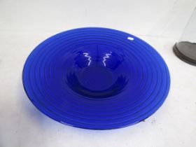 Bristol Blue glass display dish 48cm dia