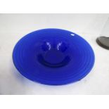 Bristol Blue glass display dish 48cm dia